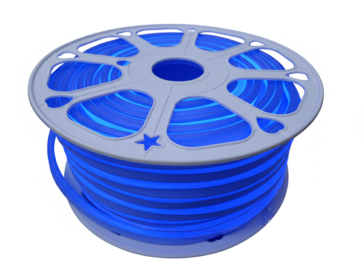 MANGUERA NEON LED LUZ AZUL ROLLO 25 MTS