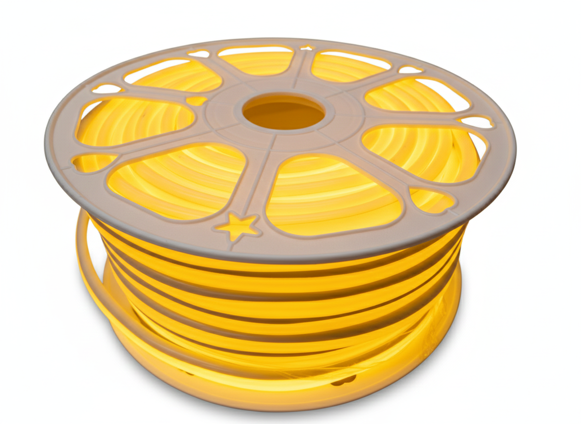 MANGUERA NEON LED LUZ DORADO ROLLO 25 MTS