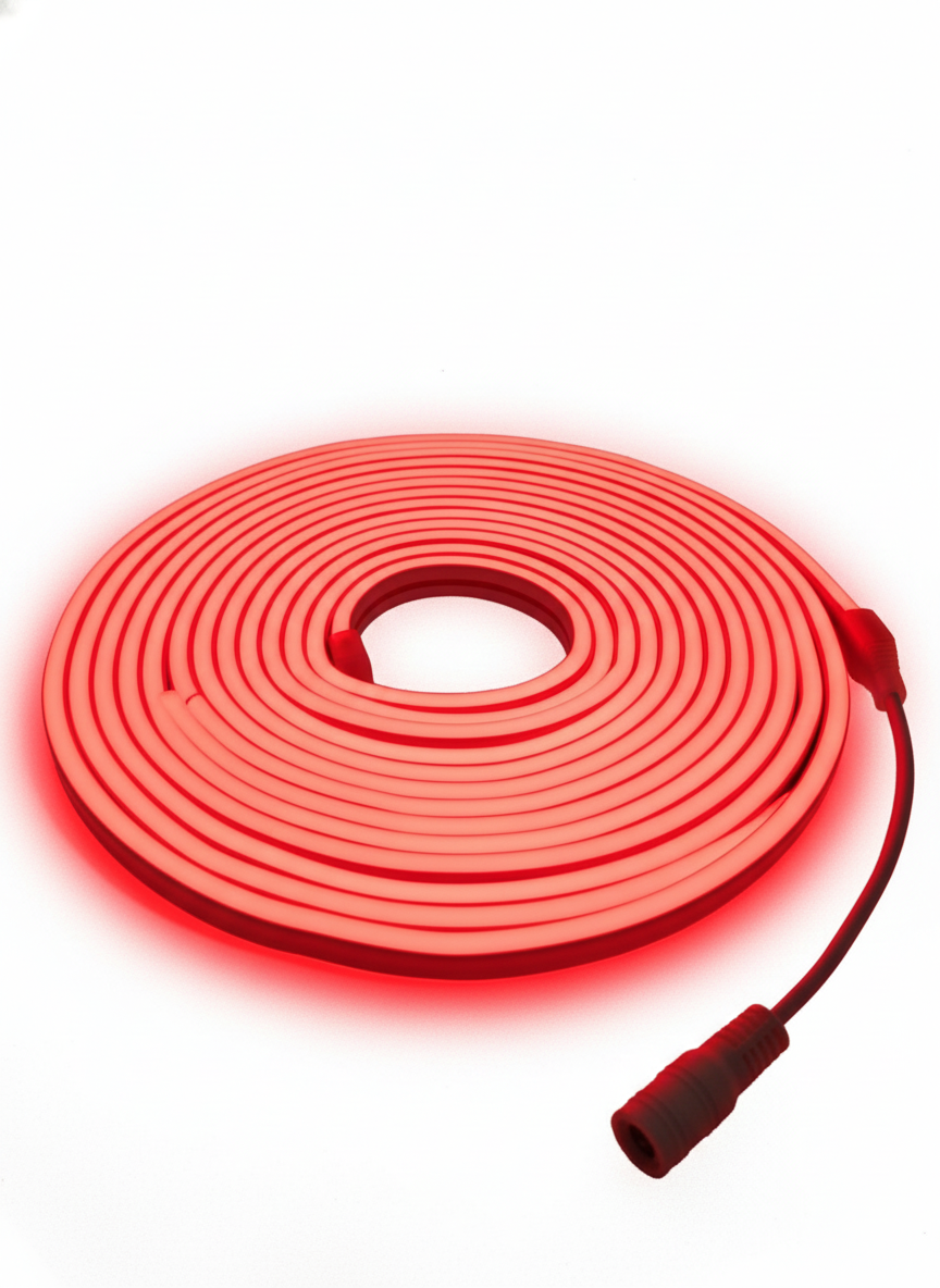 TIRA LED NEÓN FLEX 5 mts LUZ ROJO