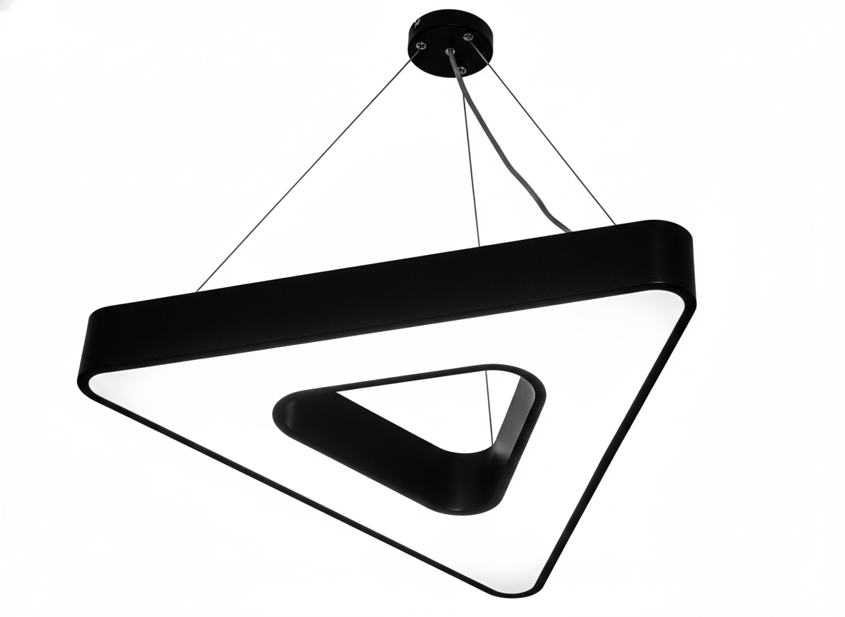LAMPARA DE OFICINA LED COLGANTE EN FORMA DE TRIANGULO 72W LUZ BLANCA