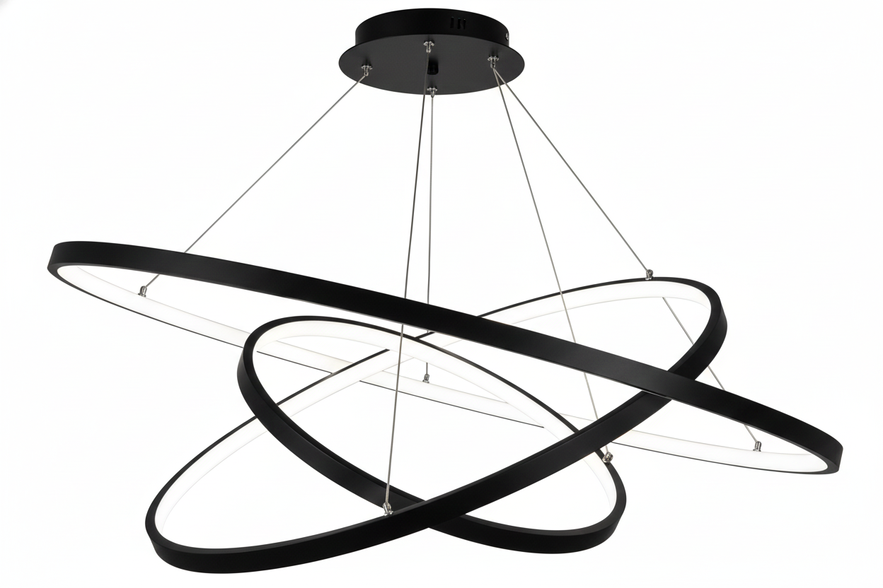COLGANTE LED MINIMALISTA FORMA DE ESPIRAL 3 TEMPERATURAS COLOR NEGRO