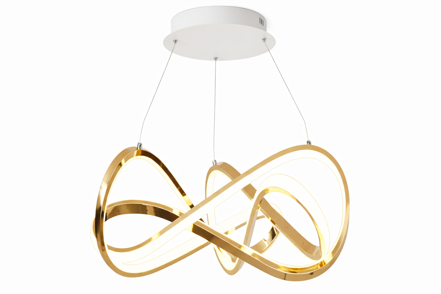 COLGANTE LED MINIMALISTA DORADO CON ANILLOS IREEGULAR 3 TEMPERATURAS