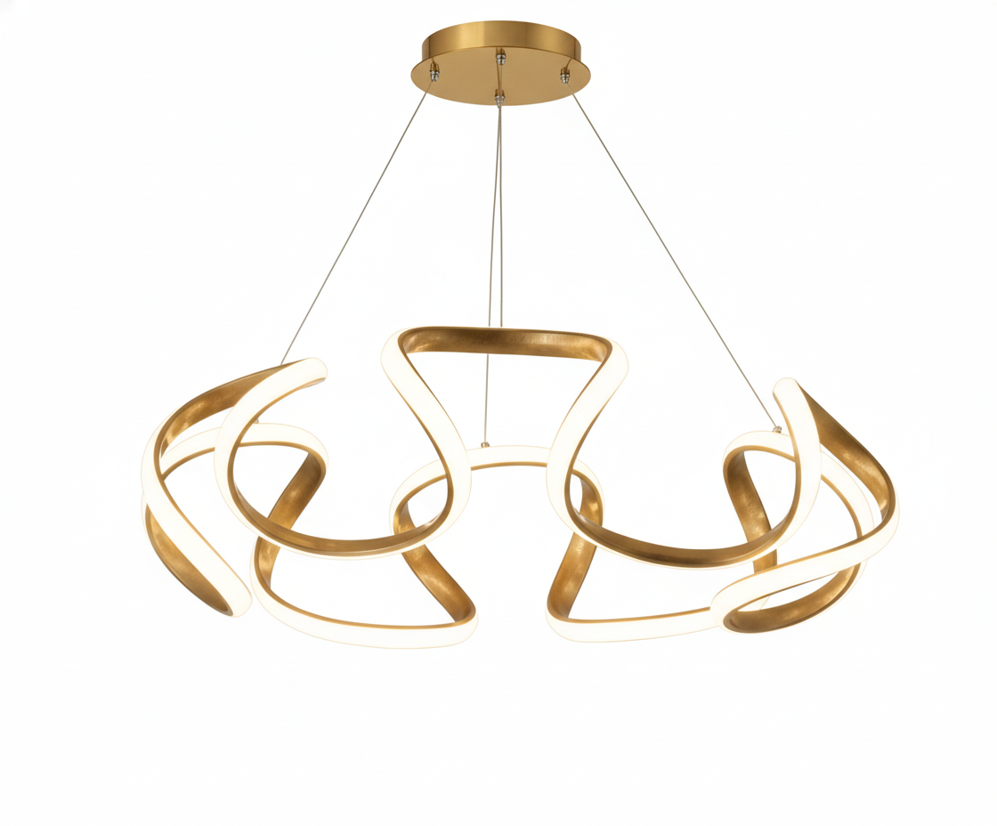 COLGANTE LED MINIMALISTA ONDULADO 3 TEMPERATURAS COLOR DORADO