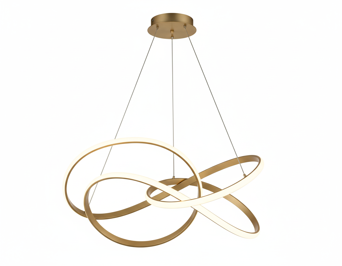 COLGANTE LED MINIMALISTA AROS ENTRELAZADOS 3 TEMPERATURAS COLOR DORADO