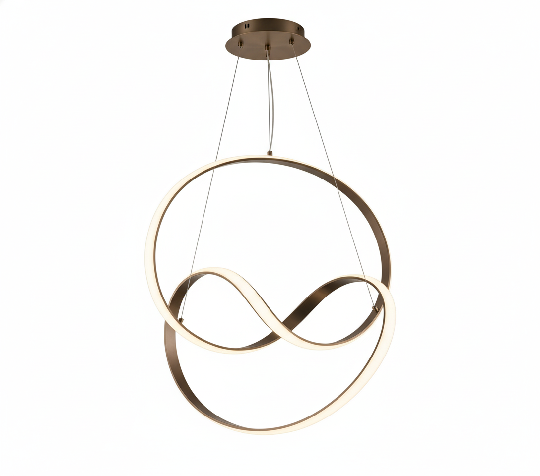 COLGANTE LED MINIMALISTA CON DISEÑO DE BUCLE INFINITO 3 TEMPERATURAS COLOR DORADO