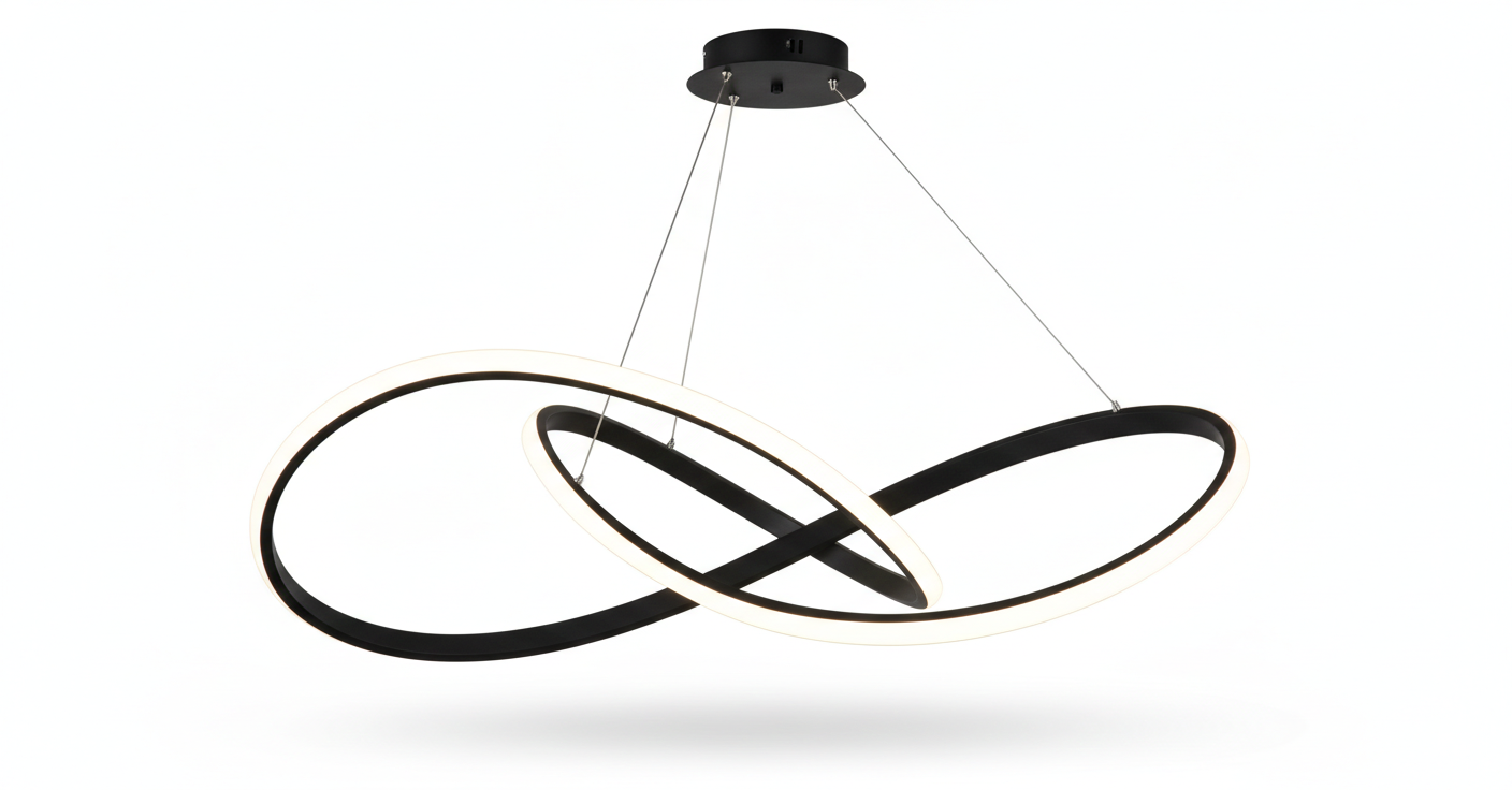 COLGANTE MINIMALISTA CON DISEÑO DE ONDAS ENTRELAZADAS 3 TEMPERATURAS COLOR NEGRO