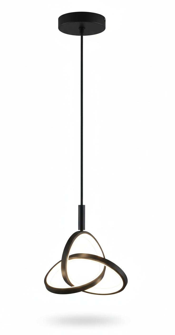 LAMPARA LED COLGANTEANILLO ENTRELAZADOS 3 TEMPERATURAS COLOR NEGRO