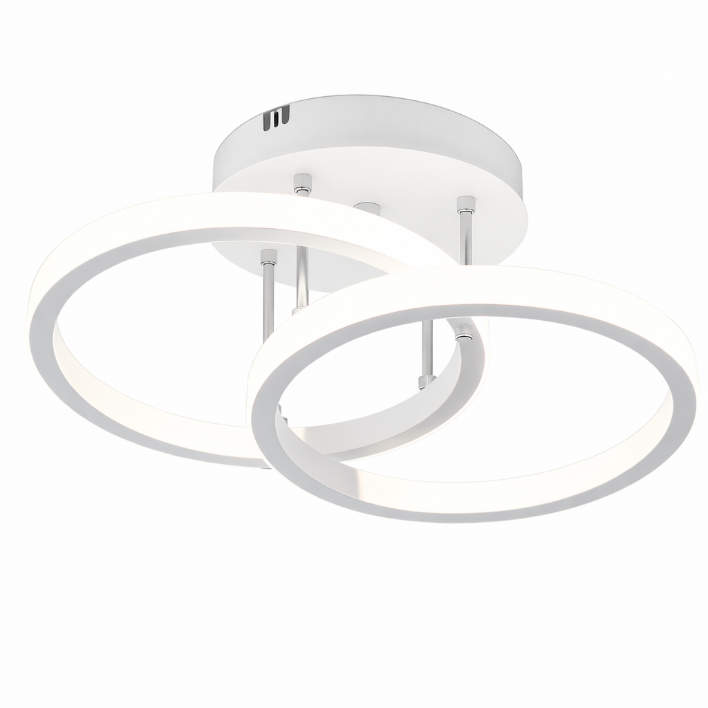 PLAFON DE TECHO LED MODERNO CON DISEÑO DOBLE ANILLO 3 TEMPERATURAS