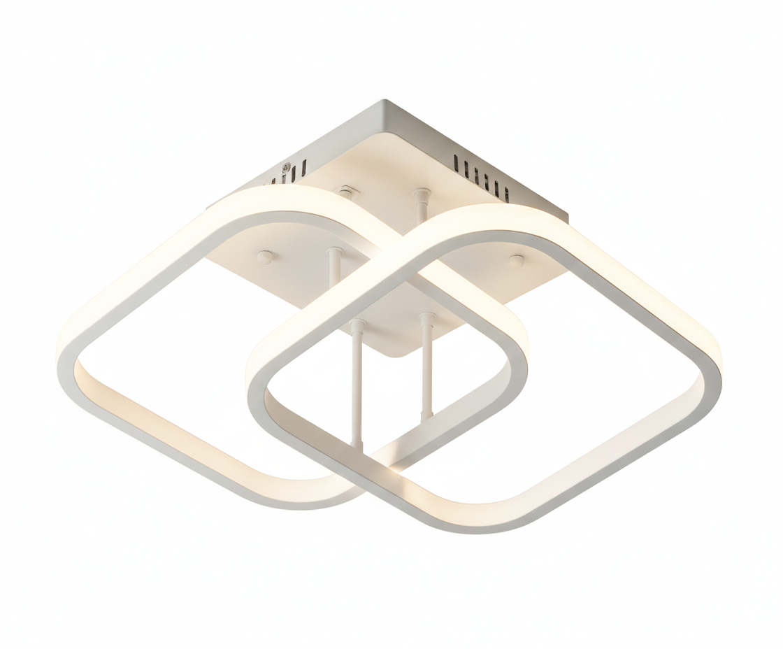 PLAFON DE TECHO LED MODERNO CON DISEÑO CUADRADO DOBLE 3 TEMPERATURAS