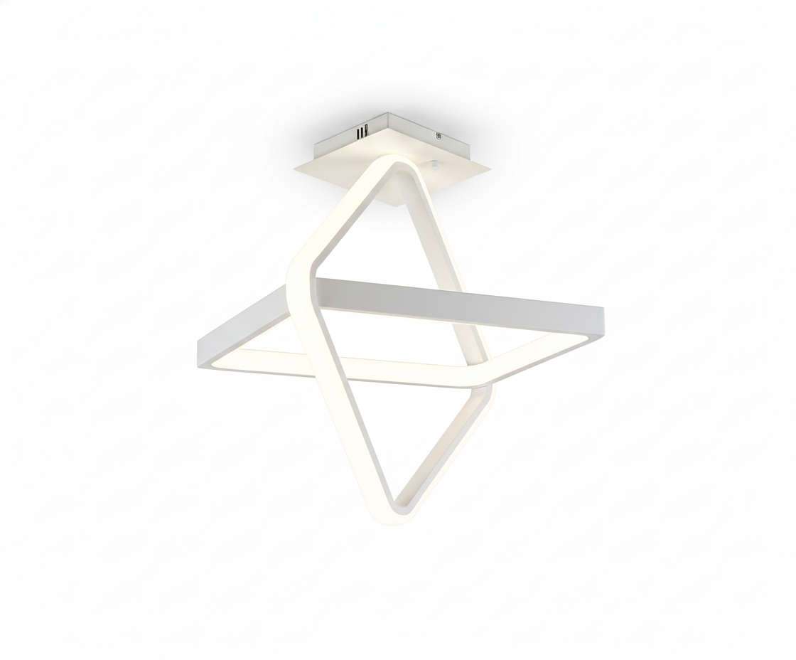 PLAFON DE TECHO LED MODERNO CON DISEÑO CUADRADO ENTRELAZADO 3 TEMPERATURAS