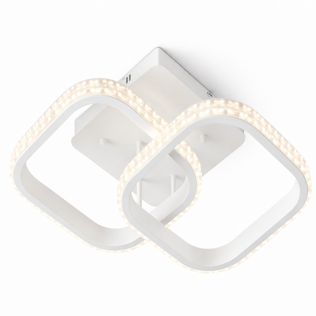 PLAFON DE TECHO LED MODERNO CON DISEÑO CUADRADO MARCO CRISTAL 3 TEMPERATURAS
