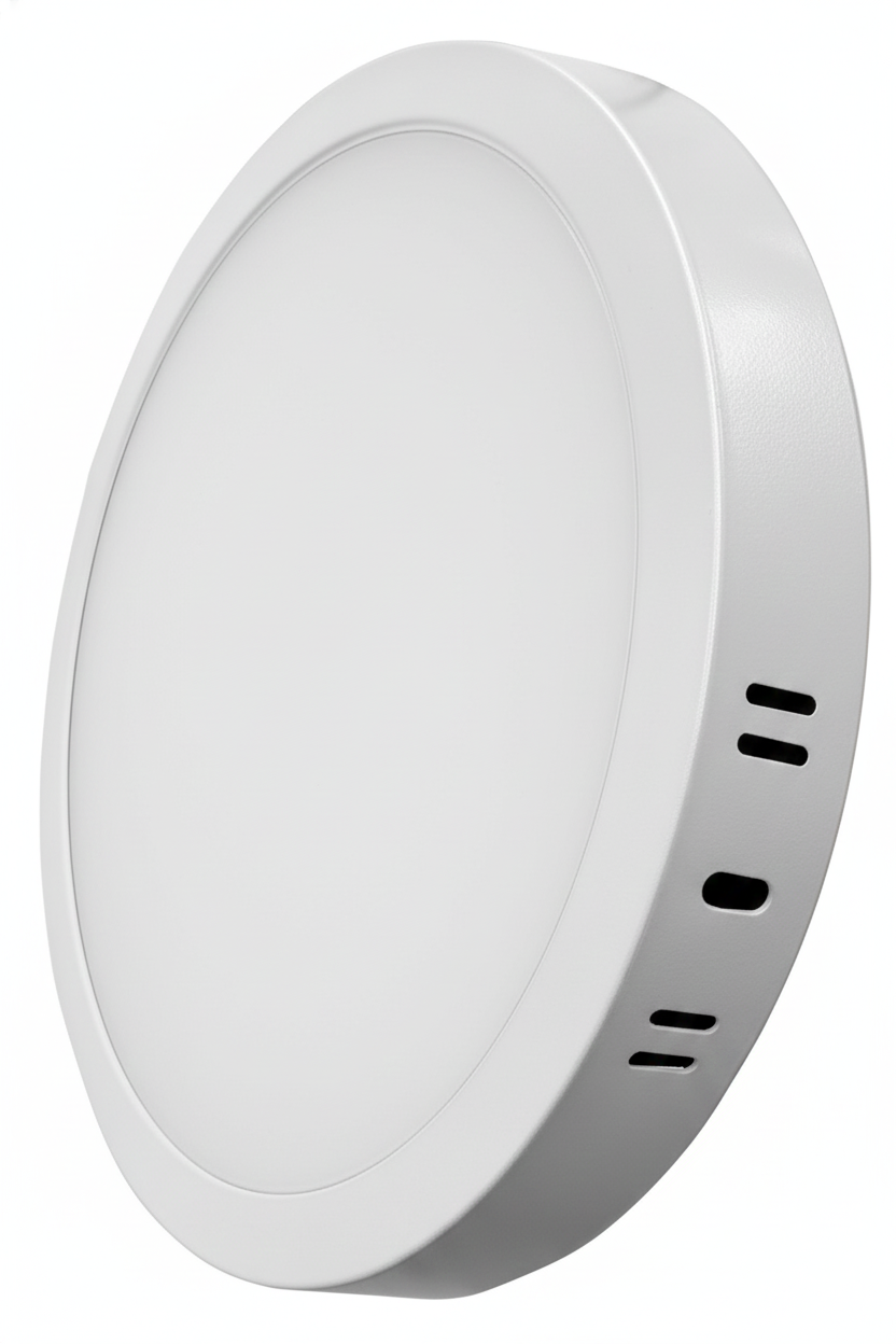 FAT SOBREPONER 12W MARCO PLATA MATE LUZ BLANCA