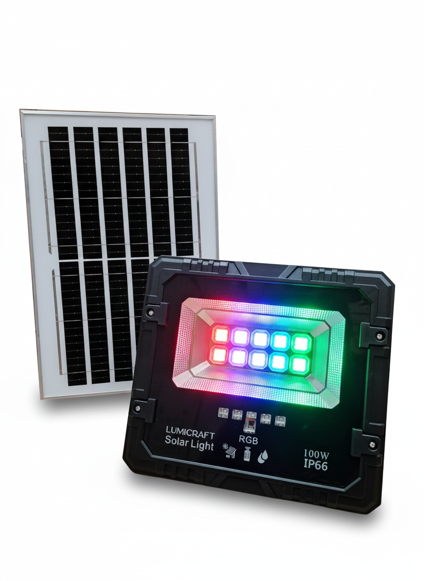 REFLECTOR LED SOLAR 100W RGB