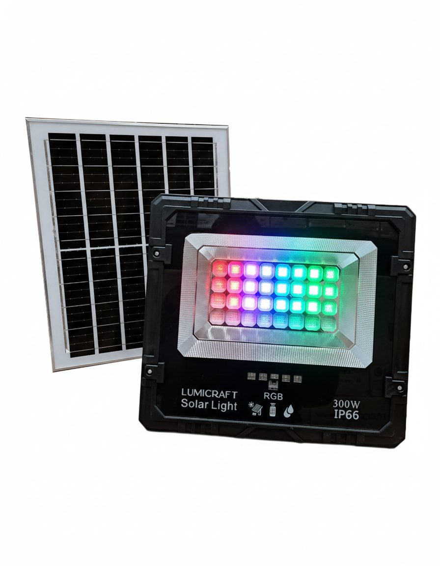 REFLECTOR LED SOLAR 300W RGB