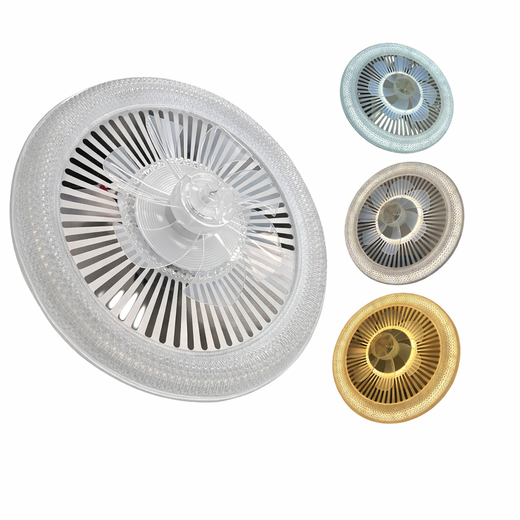 VENTILADOR DE TECHO 88W 3 TEMPERATURAS ACABADO CRISTAL